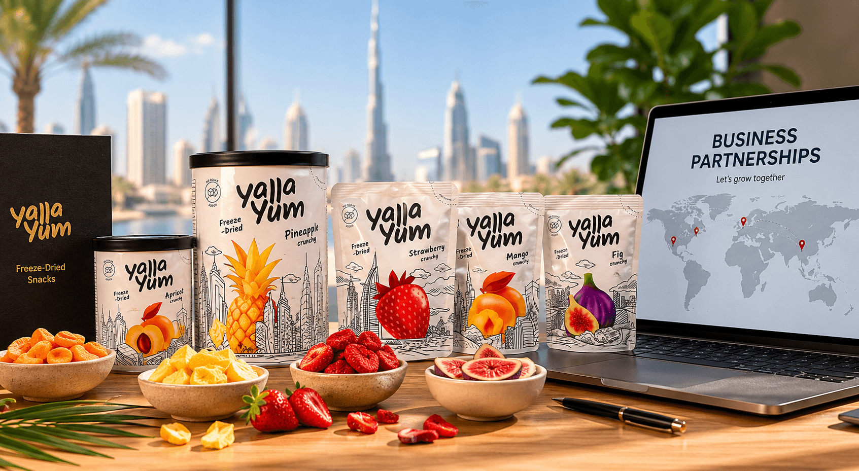 YallaYum freeze-dried snacks for business partnerships in Dubai