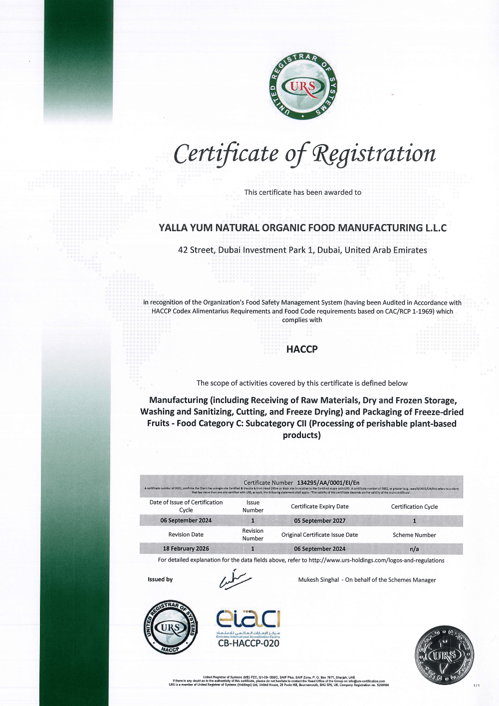 HACCP - Yalla Yum